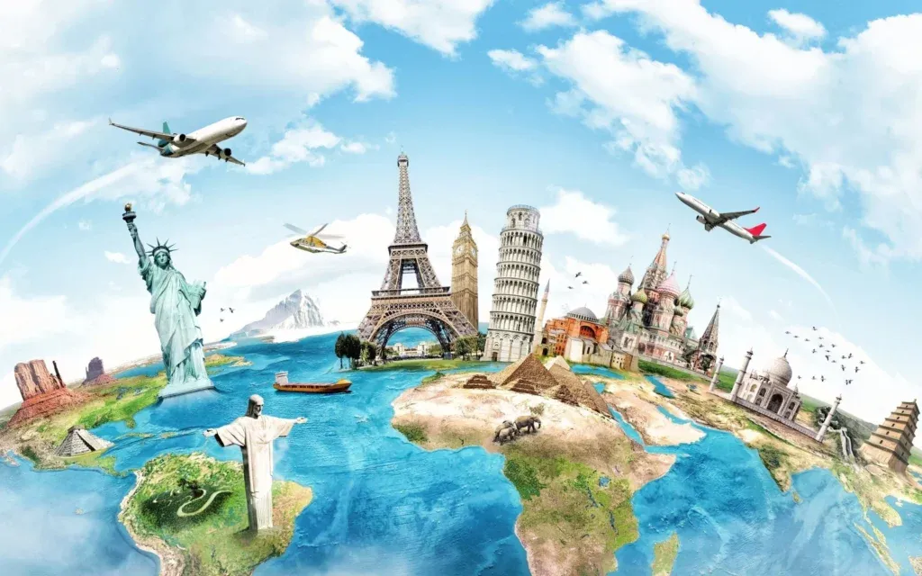Roaming the Globe: A Stunning Travel Agency QHD Wallpaper Background Photo
