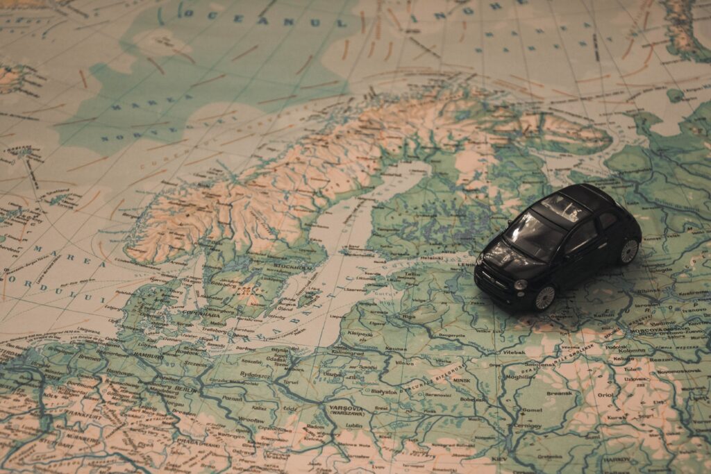 Explore Adventure: Toy Car on Detailed Map Wallpaper 4800x3200