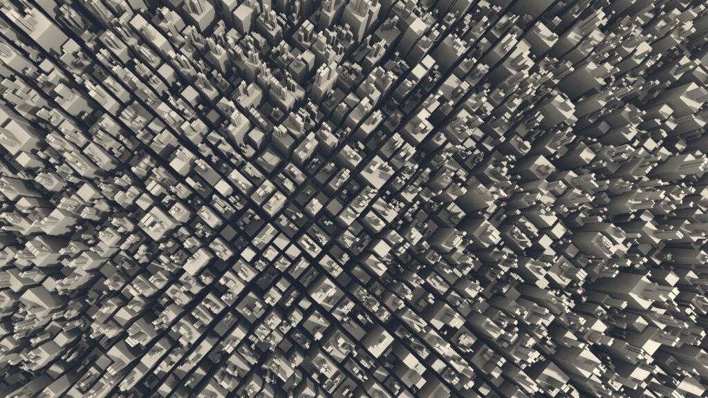 Intricate 3D Structure Unveiling Unique Volumes and Textures in Monochrome HD Wallpaper Background