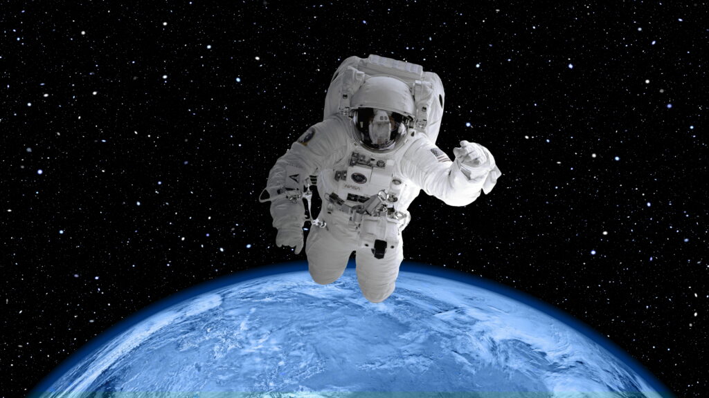 Exploring New Worlds: Astronaut Suited up for Travel on a Globe - 8K Wallpaper