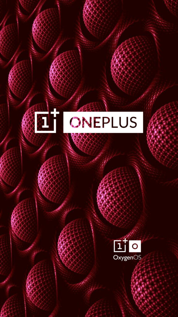 Custom Red 3D Sphere Wallpaper with OnePlus Logo - High-Tech OnePlus 7 Pro Background