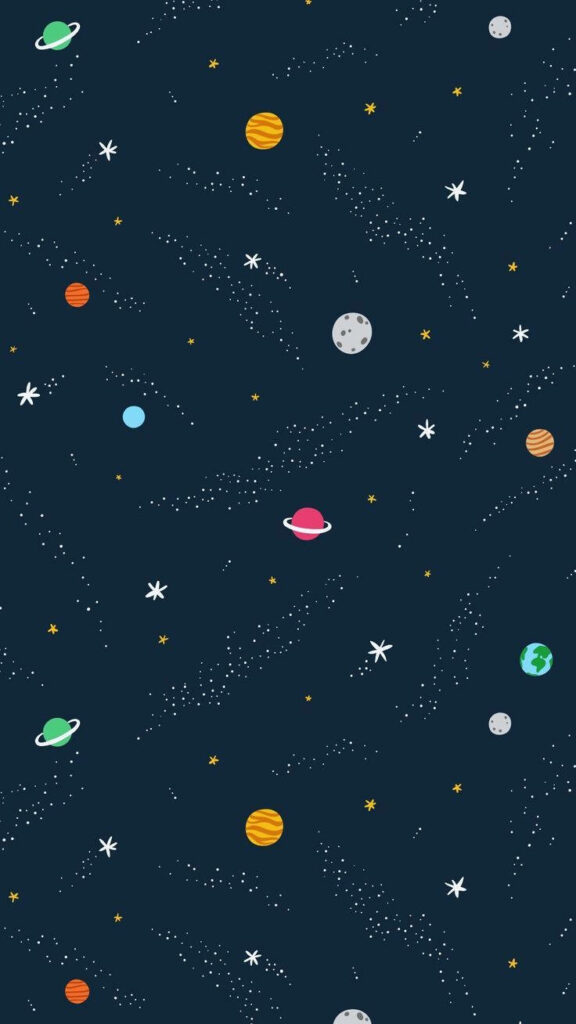 Journey into a Vibrant Doodle Universe: Unleash your Imagination with This Whimsical Galaxy! Wallpaper