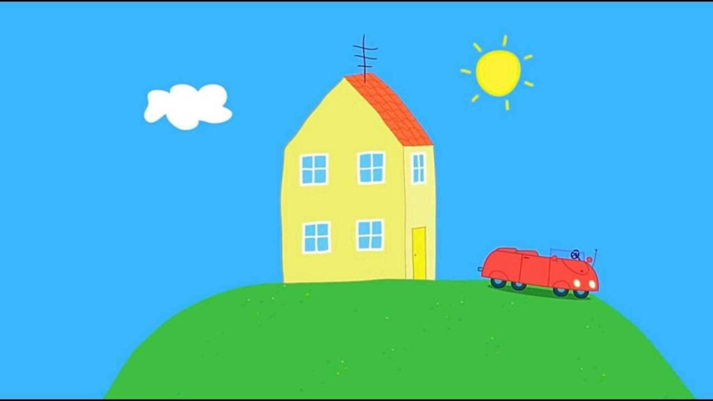 Joyful Family Adventures in the Playful Peppa Pig House Wallpaper
