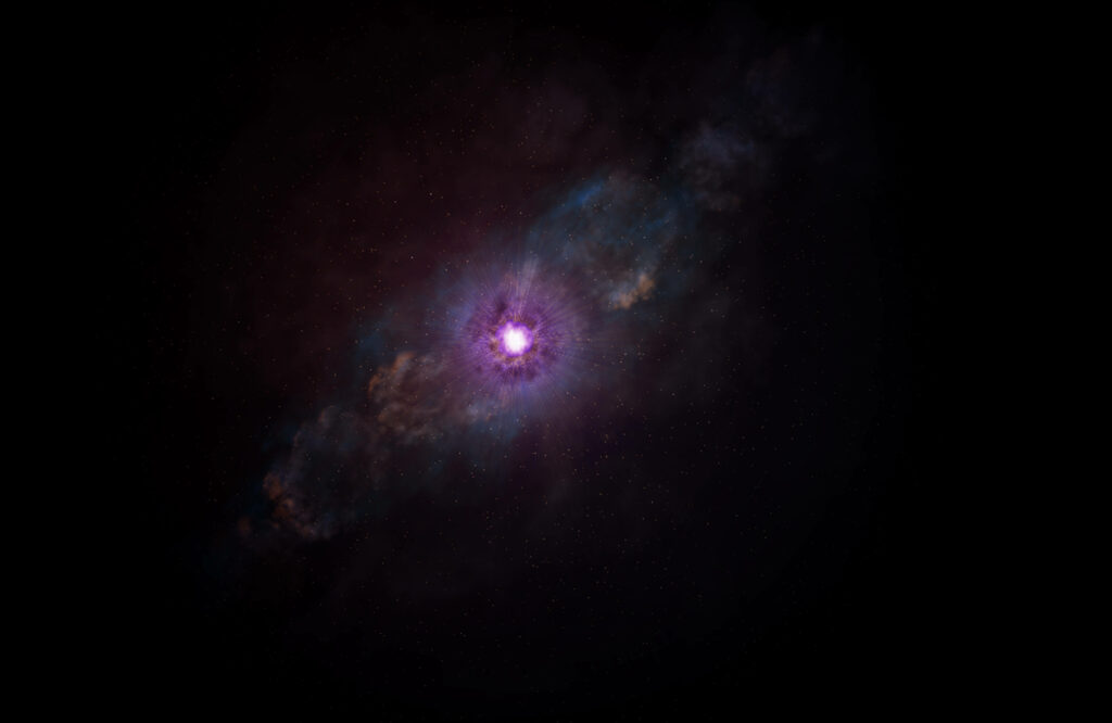 Luminous vibrant nebula with sparkling stars in deep space cosmic galaxy wallpaper background