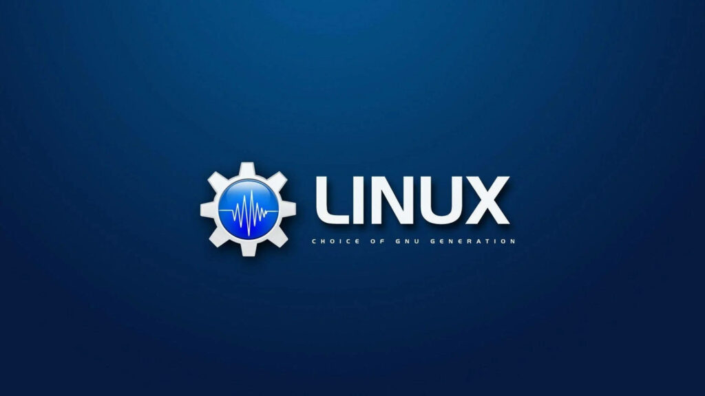 Powerful Collaboration: Gnu Generation Emblem Unites with Linux OS Logo in Captivating Blue Background Wallpaper