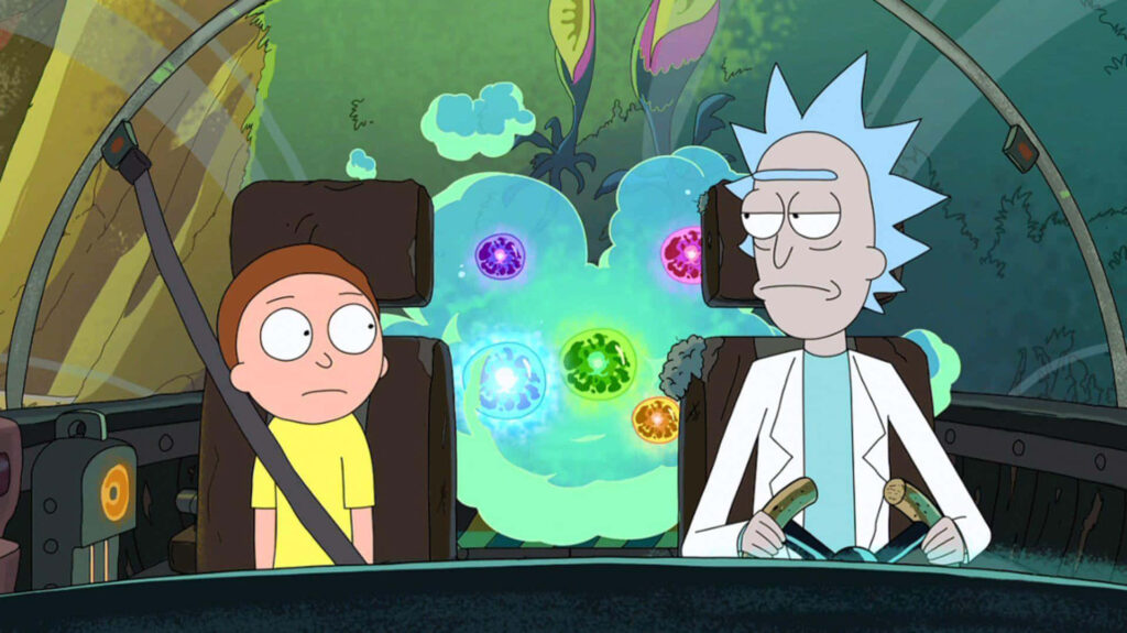 Interdimensional Adventures: Rick and Morty Explore the Backwoods Wallpaper