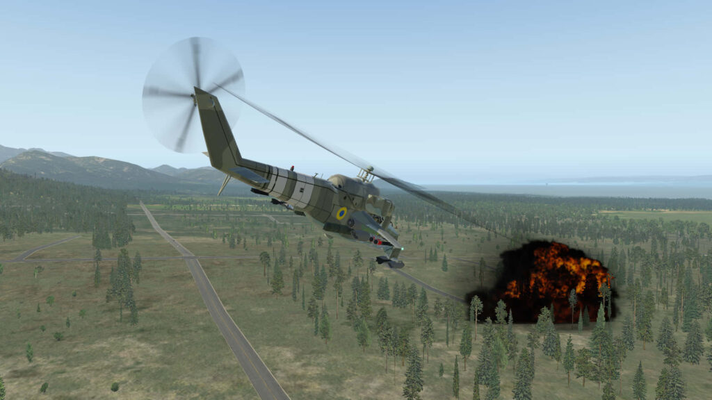 Explosive mayhem ensues as a DayZ Epoch helicopter takes flight amidst chaos Wallpaper