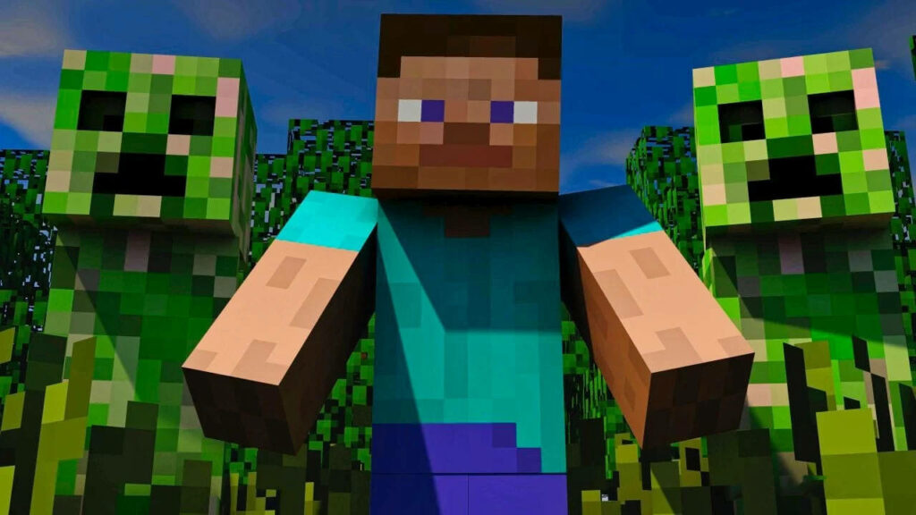 Creeper Steve and the Hedge Crew: Immersive 1280x720 Minecraft Wallpaper