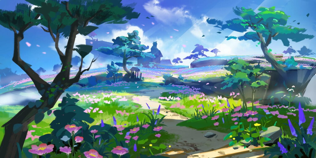 Exploring the Lush Wonders of Inazuma: A QHD Wallpaper Inspired by Genshin Impact
