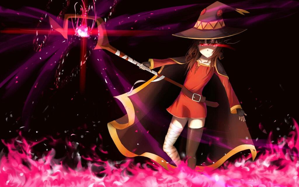 Explosive Elegance: Dark Megumin Enchants with Her Enigmatic Aura Wallpaper