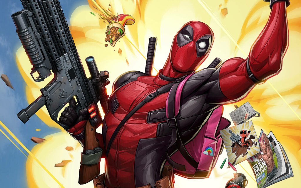Deadpool Unleashed: Explosive Chaos in 4K Wallpaper