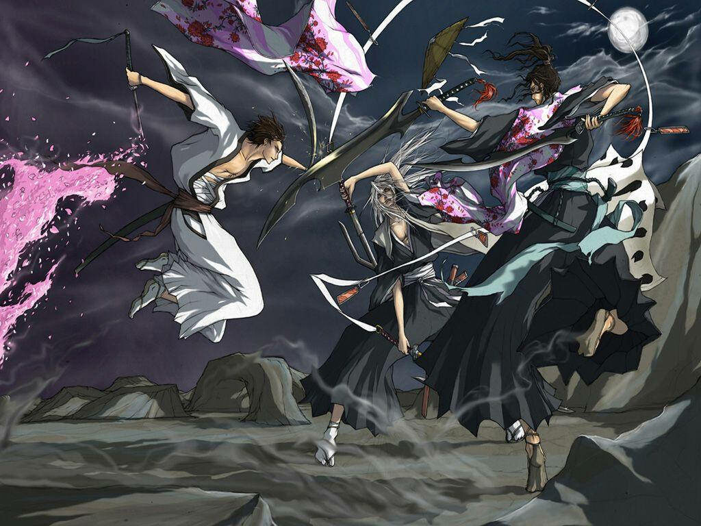 A Fierce Clash in the World of Bleach: Awe-inspiring Anime Battle Wallpaper