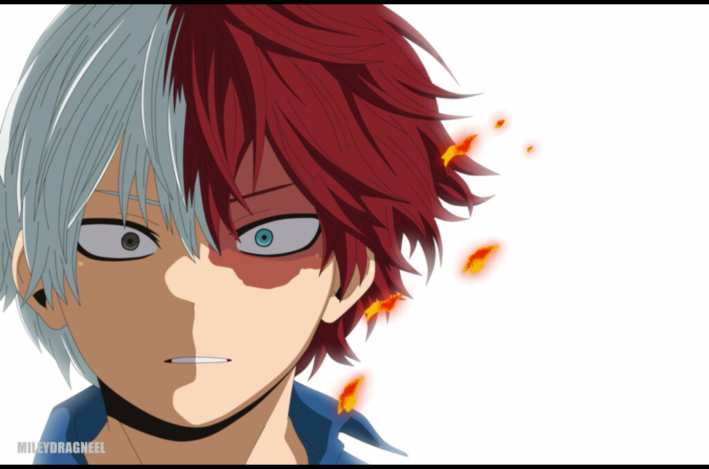 Shoto Todoroki Unleashes his Fiery Determination: QHD Anime Wallpaper Showcase from My Hero Academia