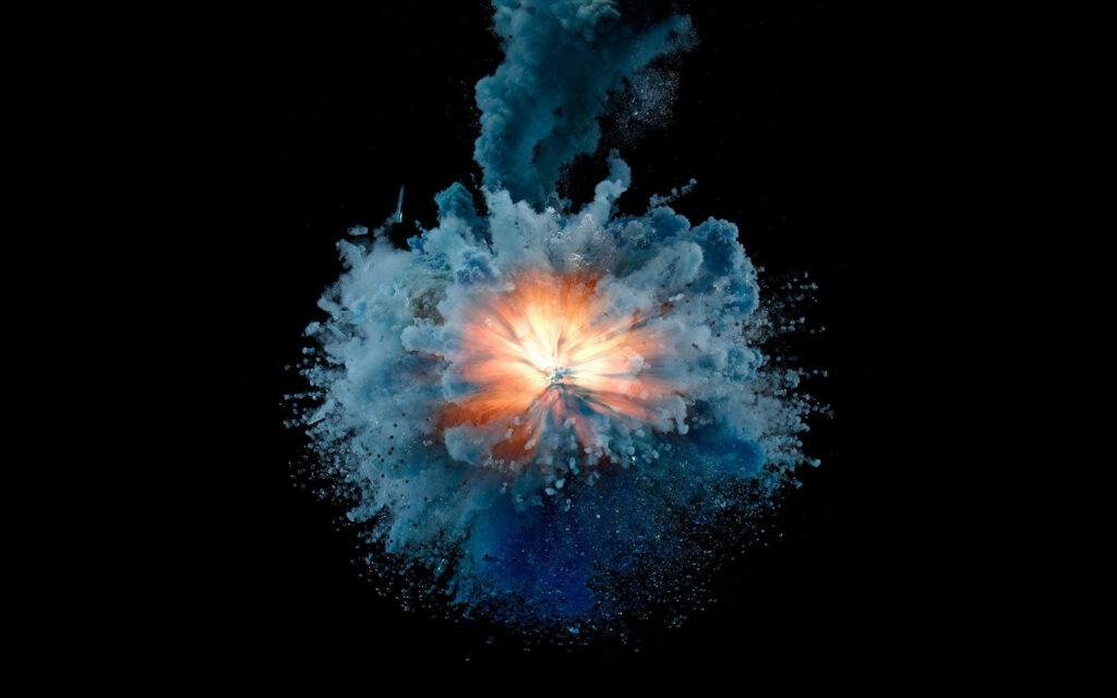 4k OLED Blast: Majestic Smoke-Enveloped Explosion Wallpaper