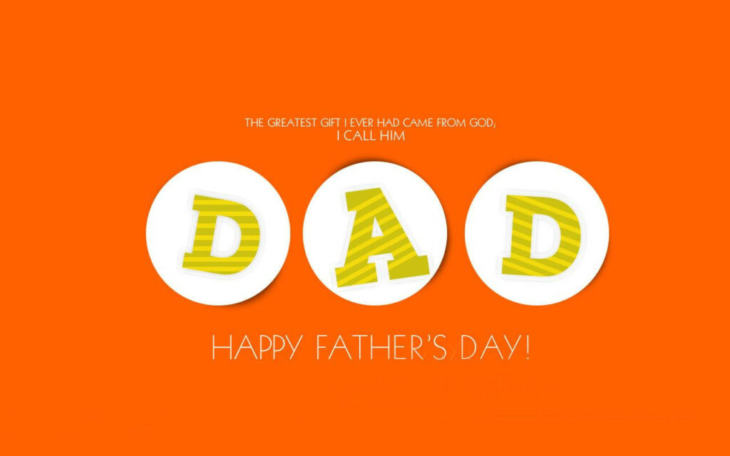 Express Your Love This Father's Day with a Vibrant Word Art Gift in Shades of Orange Wallpaper