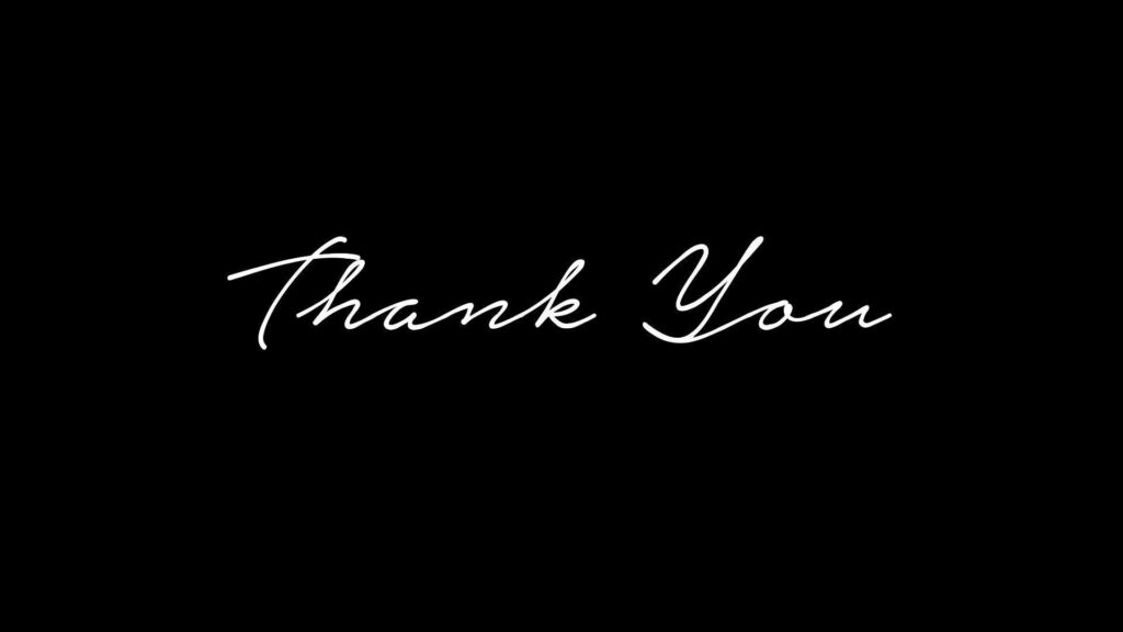 Gratitude in Contrast: Elegant Thank You Black Wallpaper