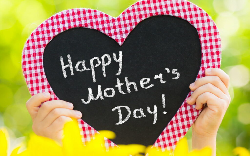 Expressing Love on Mother's Day: Heartfelt Greetings from Little Hands in a Beautiful Wallpaper