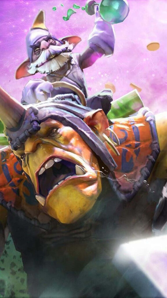Golden Concoctions: A Majestic Dota 2 Android Wallpaper Showcasing Alchemist in Epic Splendor