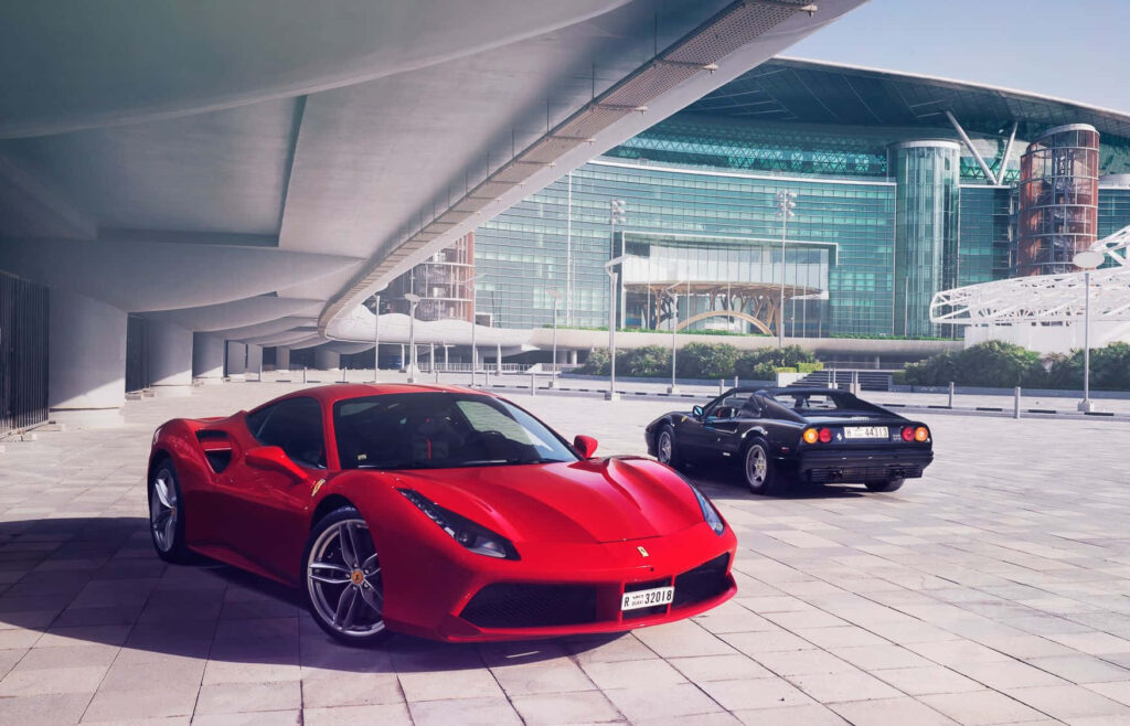 Roaring in Elegance: The Majestic Ferrari 488 GTB Enthralls with its Brilliant Engineering and Striking Red Hue Wallpaper