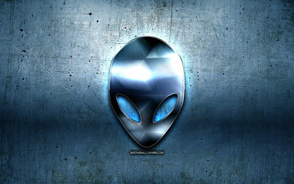 Futuristic Grunge: Embracing Alienware's Creative Aura in Blue Wallpaper