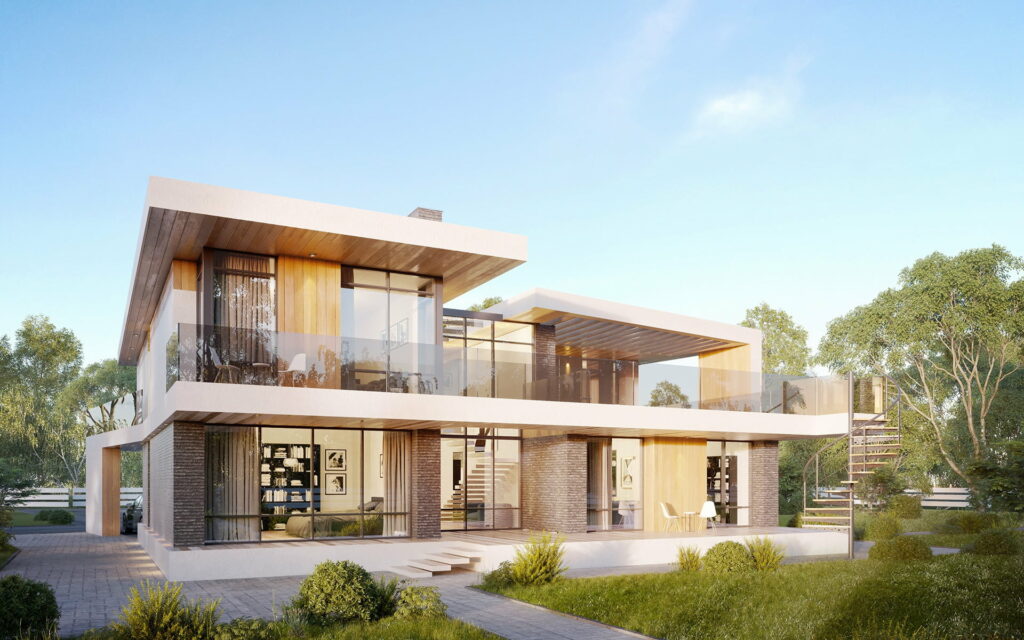 Sleek Contemporary Abode: A Captivating Blend of Modern Country House and Cutting-Edge Design Wallpaper