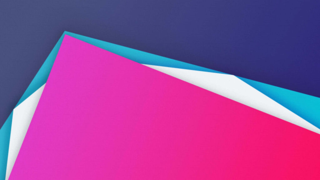 Vibrant Minimalist Geometric Wallpaper in Blue, Teal & Pink