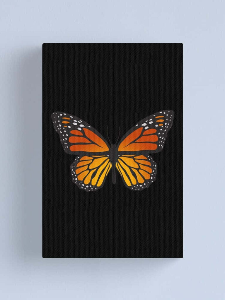 Elegant Monarch Butterfly Wallpaper: Vibrant Art on Dark Background