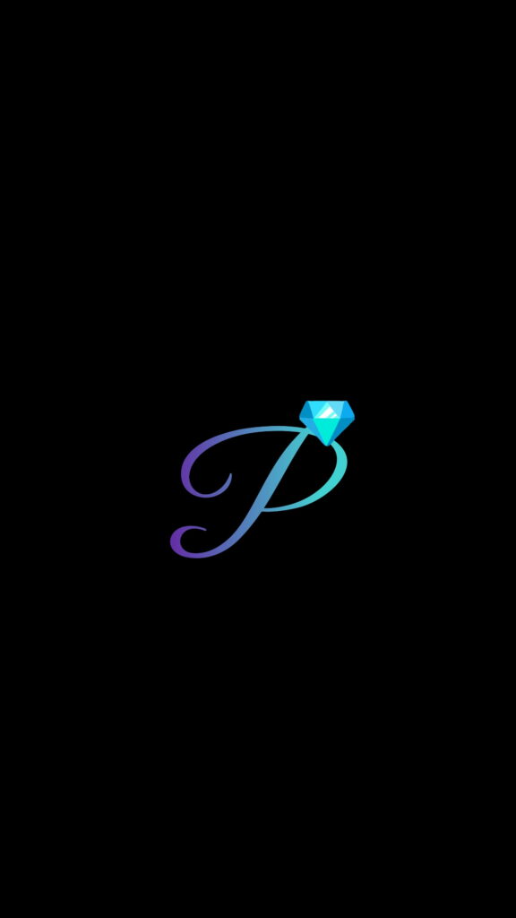 Dazzling P: A Diamond-studded Alphabet Design for Stunning HD Phone Wallpaper