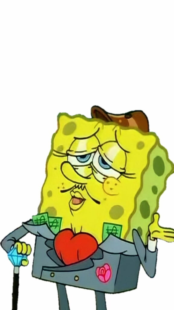 Gilded Bob: A Luxurious Spongebob in High Definition Phone Wallpaper