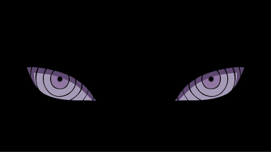Searing Gaze: Captivating Rinnegan Eyes in Naruto Shippuden Wallpaper