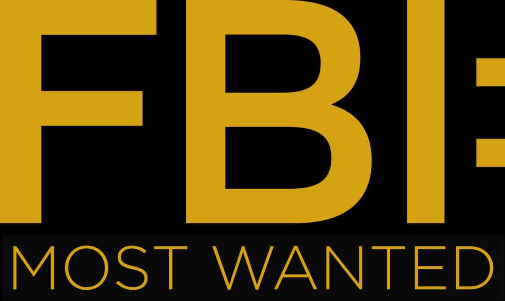 FBI Most Wanted title logo gold letters on black background minimalist crime drama wallpaper