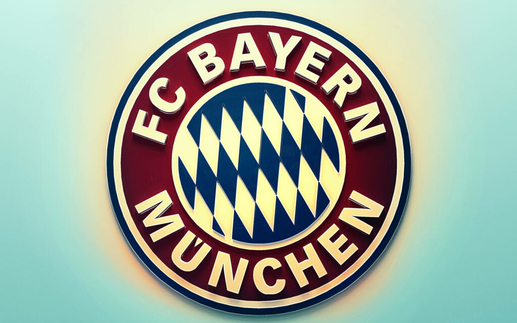 FC Bayern Munich blue logo wallpaper with diamond pattern and radiant gradient background