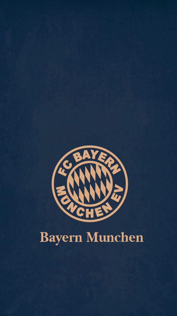 FC Bayern Munich gold logo on deep blue background with Bayern Munchen text wallpaper design