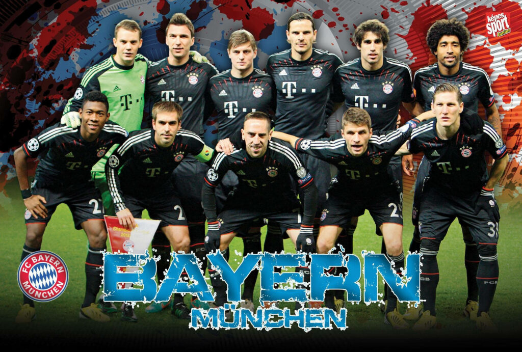 Fcbayern munich team posing in official kit high definition wallpaper showcasing unity and energy