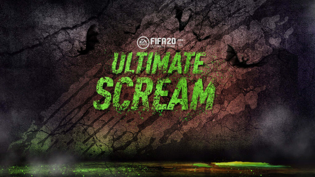 FIFA 20 Ultimate Scream Wallpaper: Bold Green Design & Textured Background