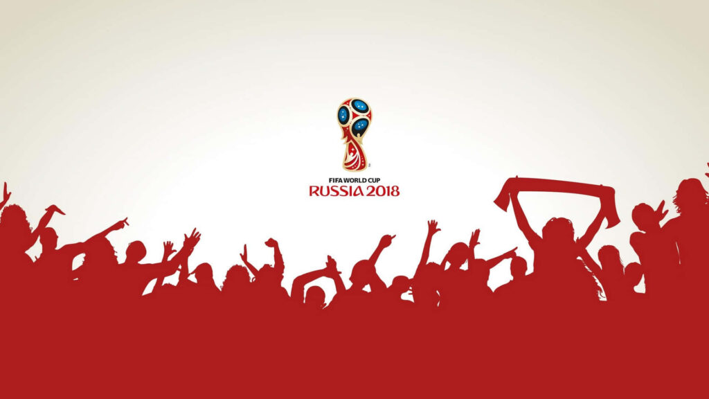 FIFA World Cup 2018 Logo with Cheering Silhouettes - Exciting Wallpaper