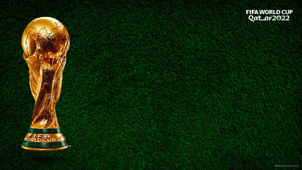 FIFA World Cup Trophy Wallpaper - Green Soccer Field Background