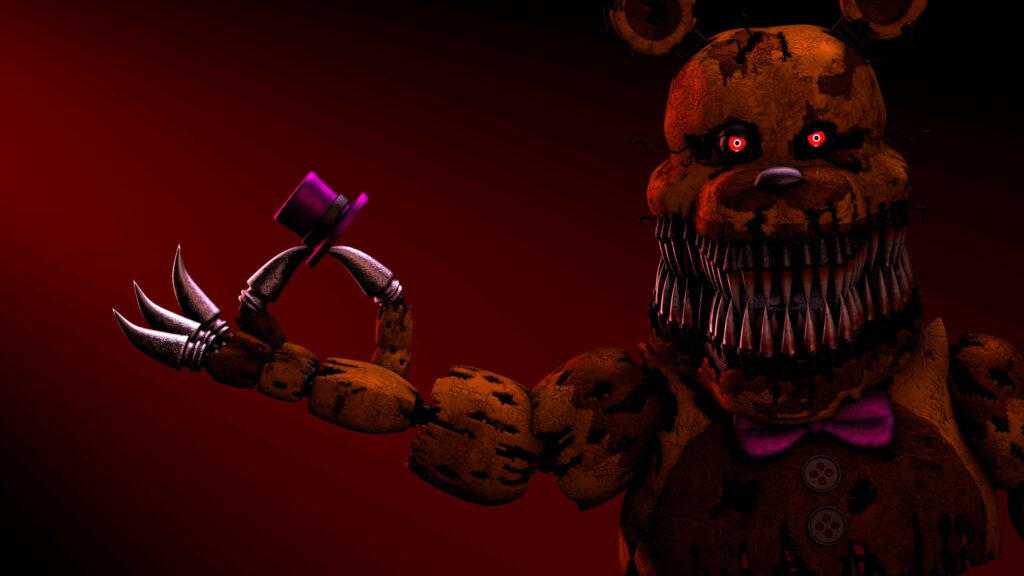 FNAF 4 Fredbear: The Enigmatic Cartoon Character Resurfaces in Part 4 as a Snowman-Quality QHD Wallpaper Background Photo