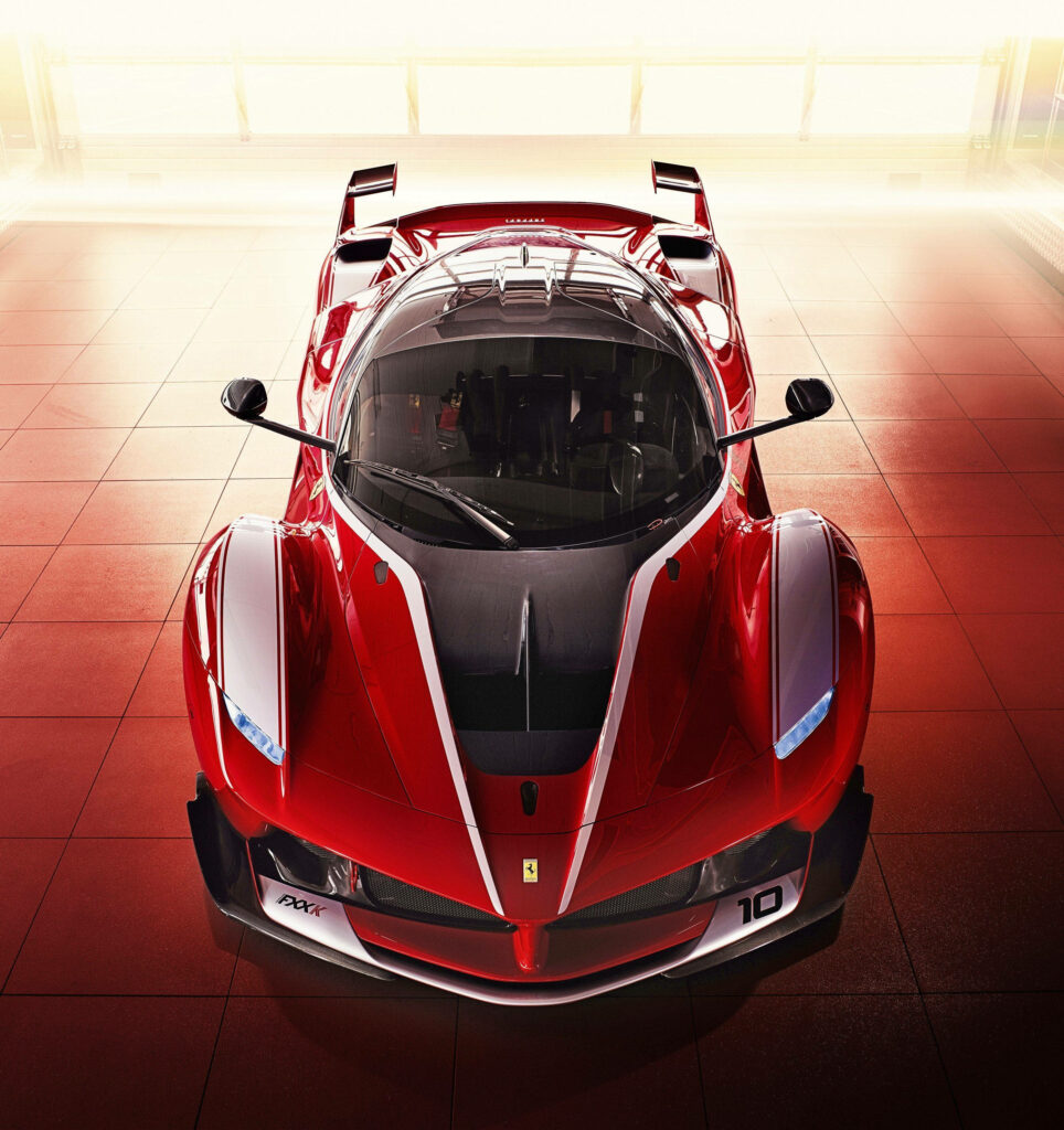 Ferrari FXX-K Phone: Striking Red Design on Tiled Background Wallpaper
