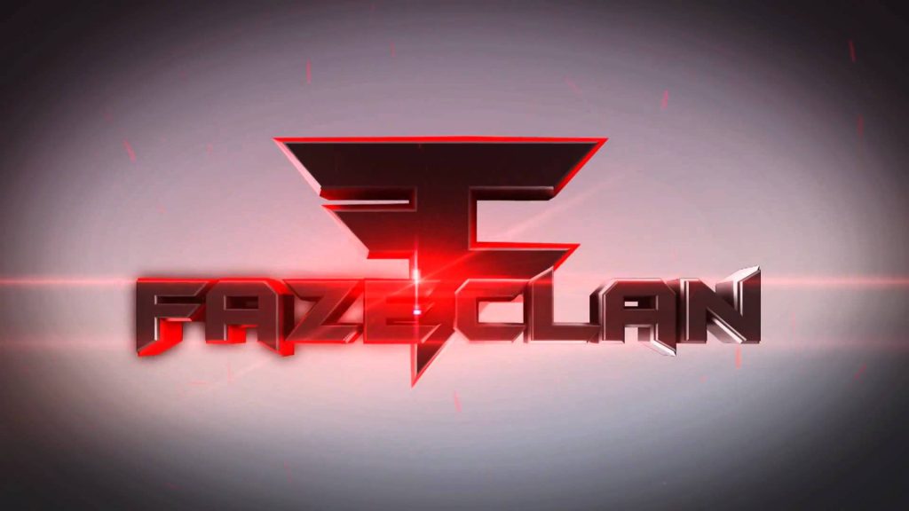 3D FaZe Clan logo wallpaper with metallic texture and red glowing gaming esports background