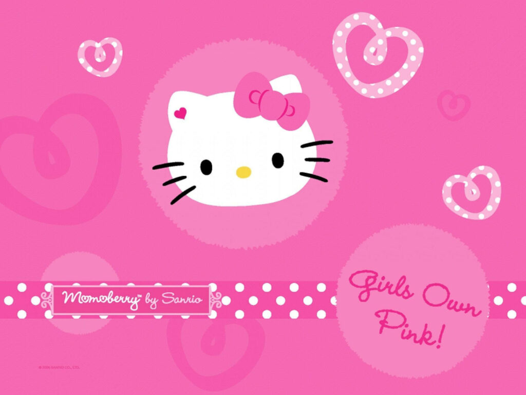 Pink Perfection: Hello Kitty Rocking a Stylish Ensemble and Spreading Cuteness! Wallpaper