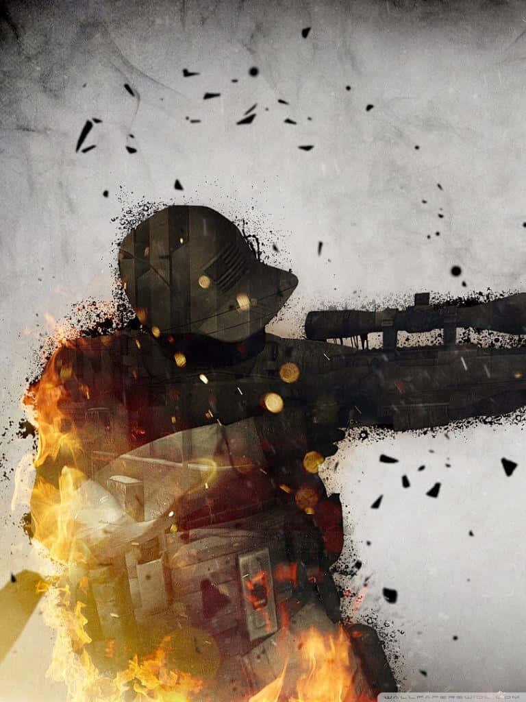 Blurred Battle - Counter-Terrorist Engages in Combat Amidst CSGO Chaos Wallpaper