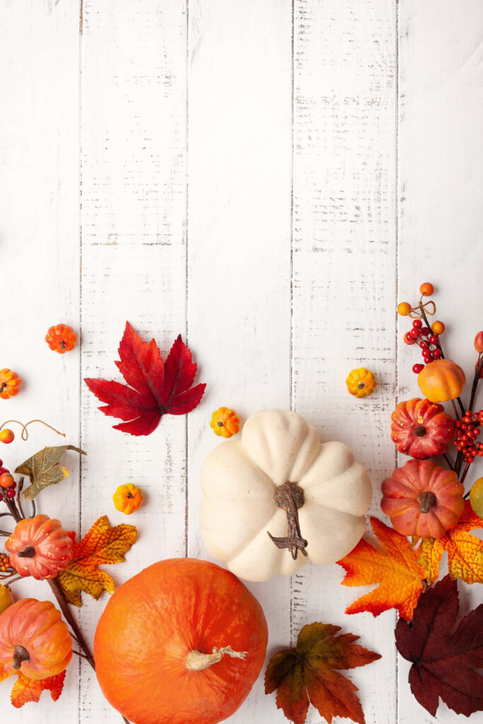Falling for Autumn: A Charming iPhone Wallpaper Embellished with Vibrant Leaves