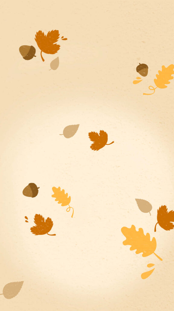 Enchanting Fall Delight: Embrace Cuteness and Joy with this Charming Autumn iPhone Wallpaper