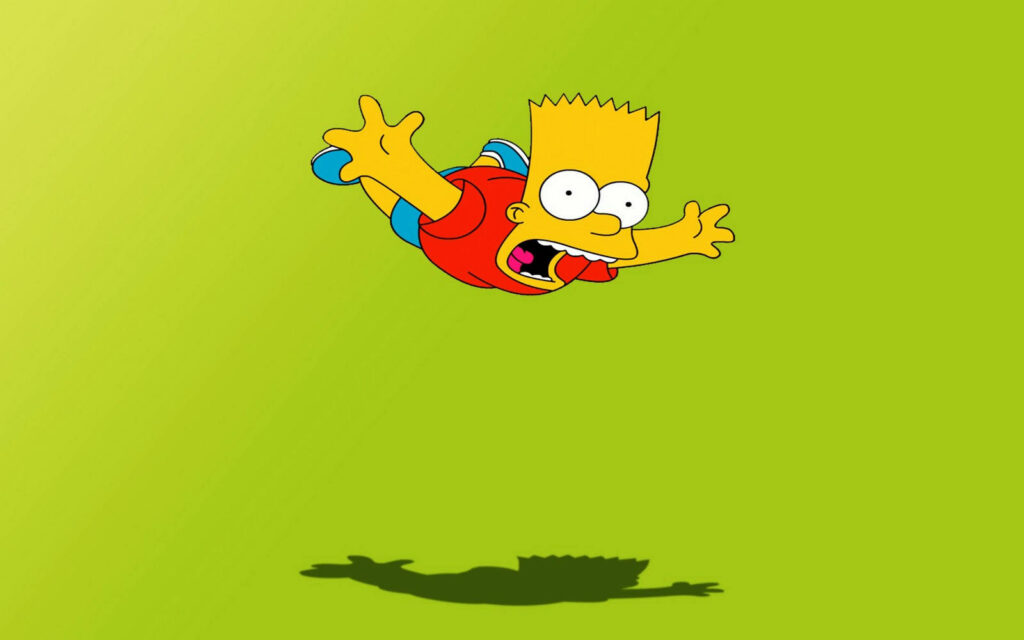 Gravity-Defying Bart: The Hilarious Falling Simpsons Wallpaper