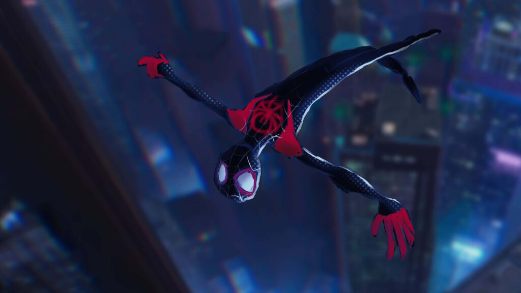 Spider-Man leaps into action: A stunning 4K wallpaper from Into The Spider-Verse