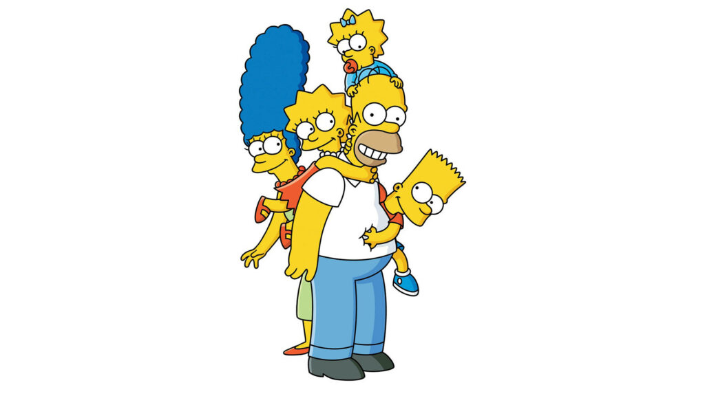 Delightful Simpsons Family Wallpaper: Lisa, Homer, Marge, Bart & Maggie