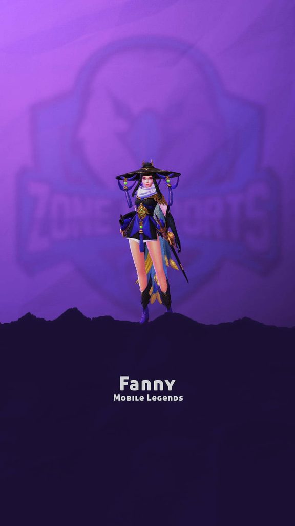 Fanny Mobile Legends wallpaper dark mountain silhouette purple black agile assassin CGI render