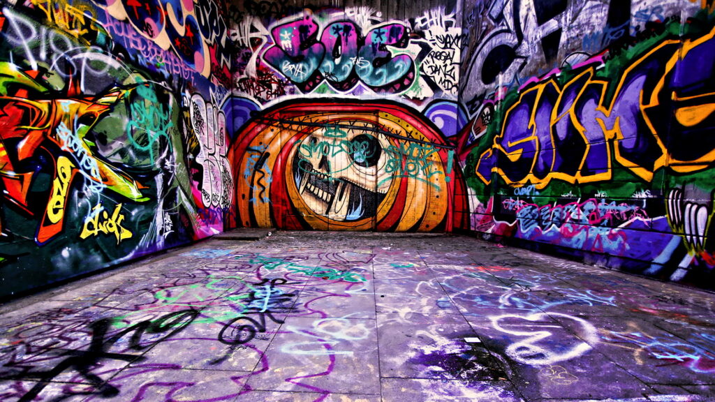Abstract Fantasies Unleashed: HD Graffiti Artwork Wallpaper