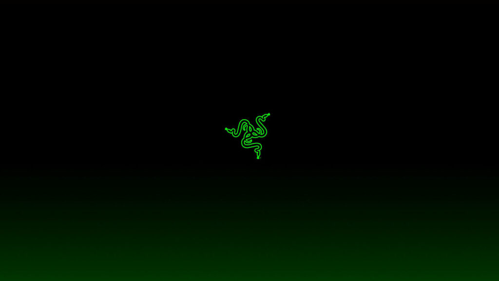 The Green Razer Blade Logo Shining in a Dark Gaming Realm - 1280x720 Gaming Background Photo Wallpaper